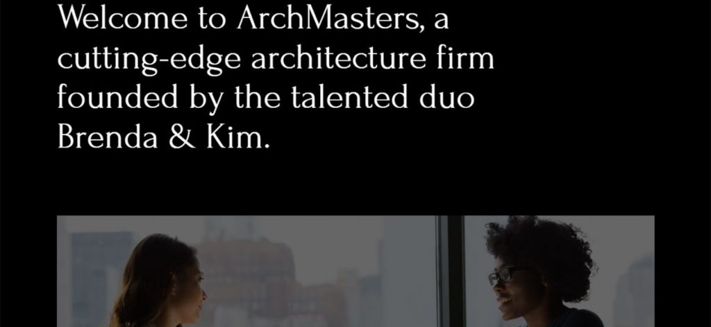 ArchMasters Architecture landing page template