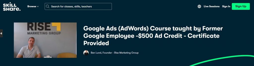 google ads courses taught by former google employee