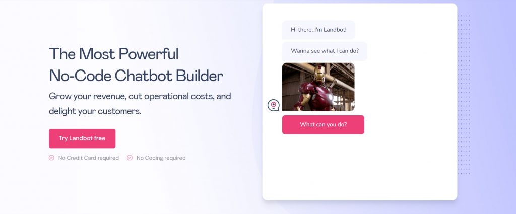 landbot landing page