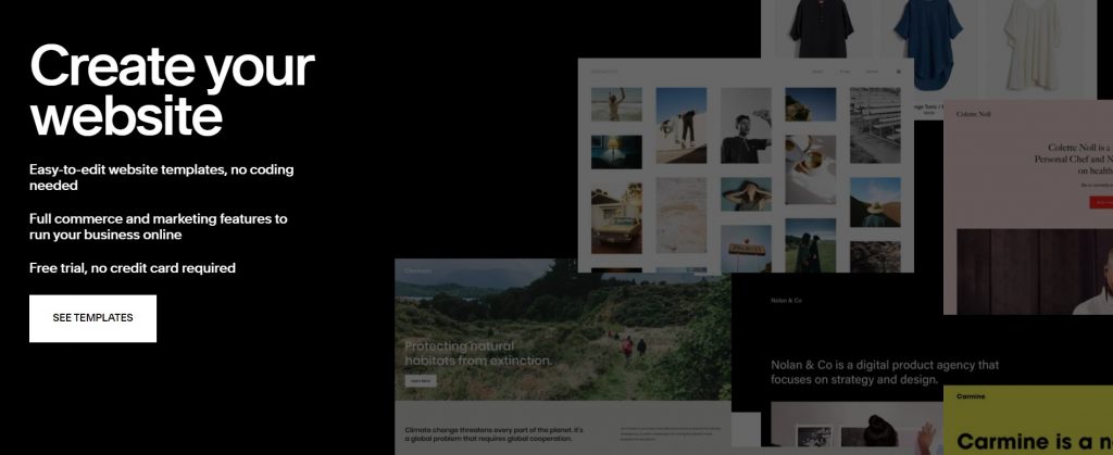 squarespace landing page