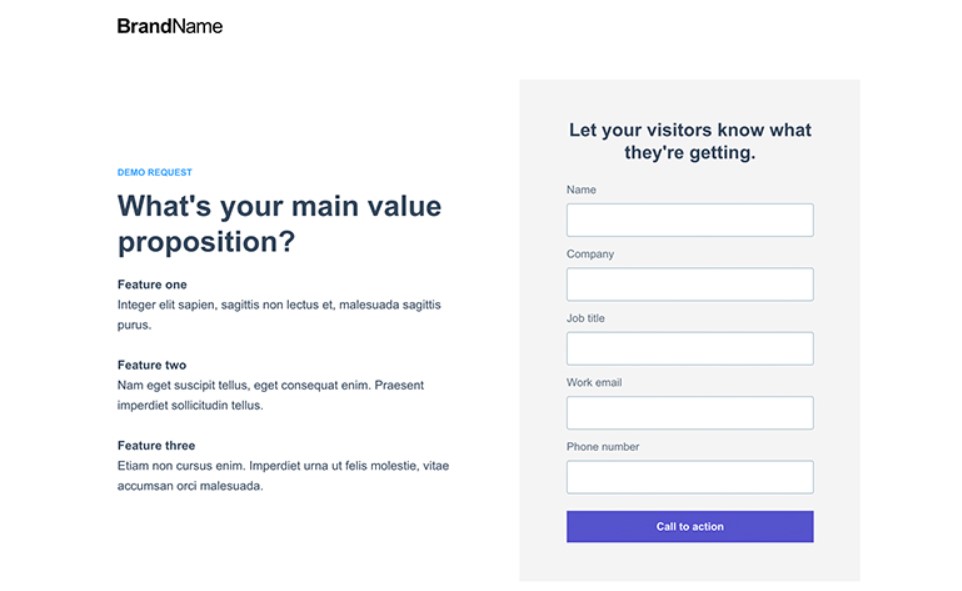 Demo Request Landing Page 2 landing page template