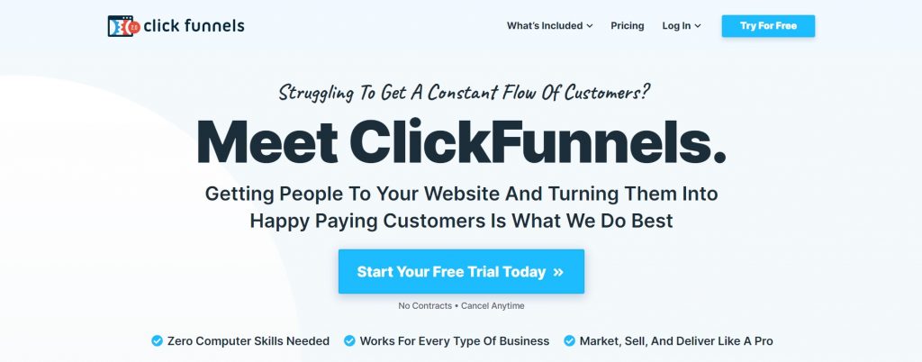 clickfunnels landing page builder