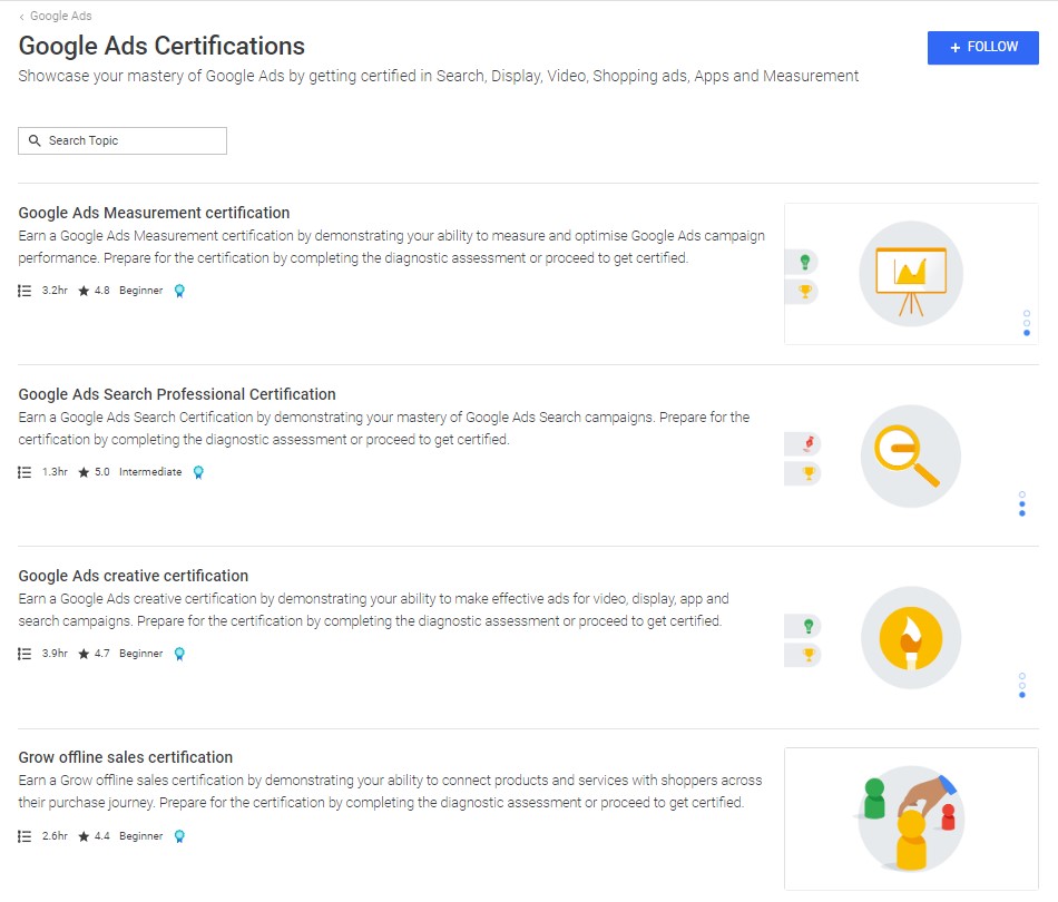google ads certifications