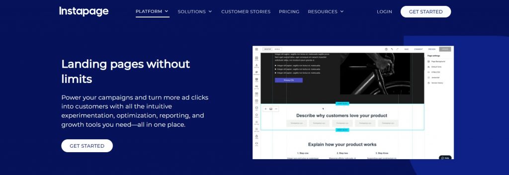 instapage landing page builder
