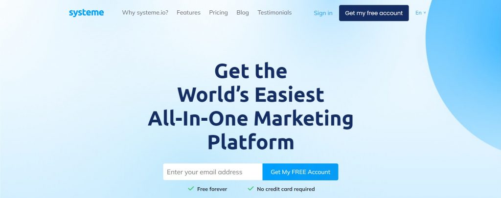 systeme.io landing page builder
