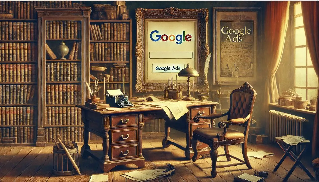 Oil painted publishing business with a reference to Google Afd